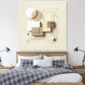 Layered Neutral Forms Canvas Afdruk (Insitu (Slaapkamer))