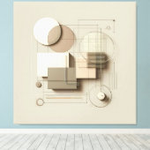 Layered Neutral Forms Canvas Afdruk (Insitu (Houten vloer))