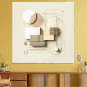 Layered Neutral Forms Canvas Afdruk (Insitu (Woonkamer))
