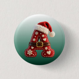 Layered Pastel Gold Trim Letter A Ronde Button 3,2 Cm