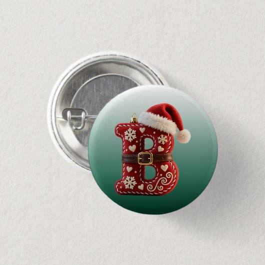 Layered Pastel Gold Trim Letter B Ronde Button 3,2 Cm (Voorkant /achterkant)