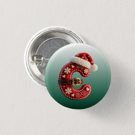 Layered Pastel Gold Trim Letter C Ronde Button 3,2 Cm (Voorkant /achterkant)