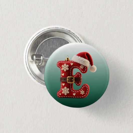 Layered Pastel Gold Trim Letter E Ronde Button 3,2 Cm (Voorkant /achterkant)