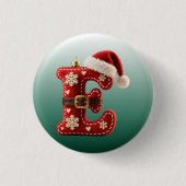 Layered Pastel Gold Trim Letter E Ronde Button 3,2 Cm (Voorkant)