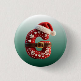 Layered Pastel Gold Trim Letter G Ronde Button 3,2 Cm