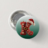 Layered Pastel Gold Trim Letter K Ronde Button 3,2 Cm (Voorkant /achterkant)