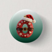 Layered Pastel Gold Trim Letter O Ronde Button 3,2 Cm (Voorkant)