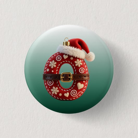 Layered Pastel Gold Trim Letter O Ronde Button 3,2 Cm (Voorkant)