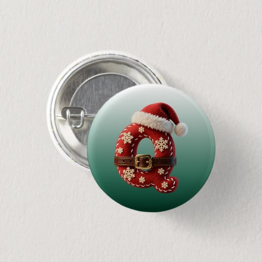 Layered Pastel Gold Trim Letter Q Ronde Button 3,2 Cm (Voorkant /achterkant)