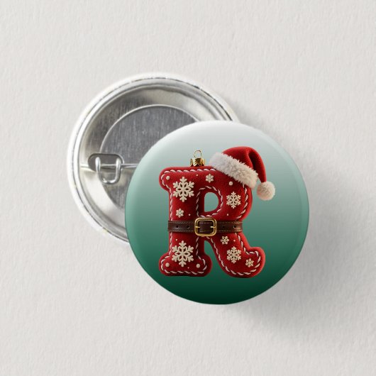 Layered Pastel Gold Trim Letter R Ronde Button 3,2 Cm (Voorkant /achterkant)