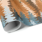 Layered Pine Forest Pattern Cadeaupapier (Rol Hoek)