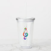 Layered rainbow treble clef acryl drinkbeker (Voorkant)