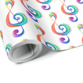 Layered rainbow treble clef cadeaupapier (Rol Hoek)