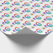 Layered rainbow treble clef cadeaupapier (Hoek)