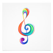Layered rainbow treble clef foto afdruk (Voorkant)