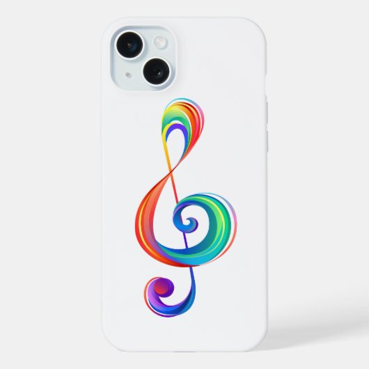 Layered rainbow treble clef iPhone hoesje (Achterkant)