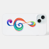 Layered rainbow treble clef iPhone hoesje (Achterkant horizontaal)