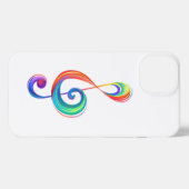 Layered rainbow treble clef iPhone hoesje (Achterkant horizontaal)
