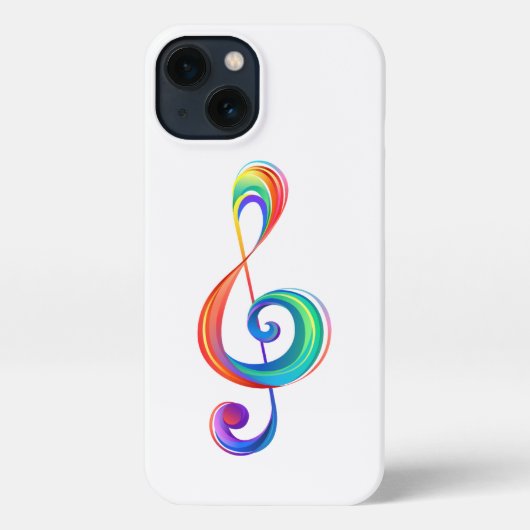 Layered rainbow treble clef iPhone hoesje (Achterkant)