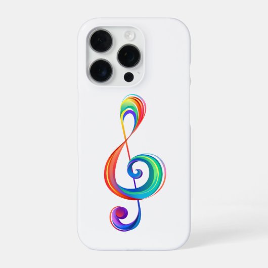 Layered rainbow treble clef iPhone hoesje (Achterkant)