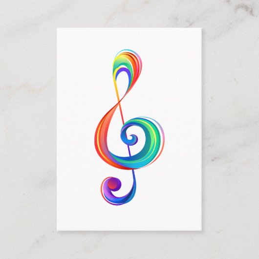 Layered rainbow treble clef klantenkaartje (Voorkant)