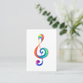 Layered rainbow treble clef klantenkaartje (Staand voorkant)