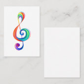 Layered rainbow treble clef klantenkaartje (Voorkant / Achterkant)