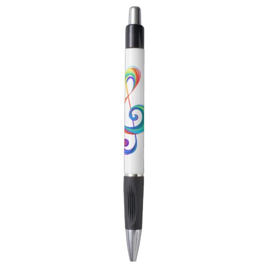 Layered rainbow treble clef pen (Voorkant Verticaal)