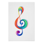 Layered rainbow treble clef perfect poster (Voorkant)