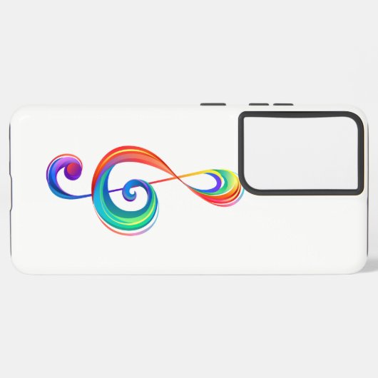 Layered rainbow treble clef samsung galaxy hoesje (Achterkant horizontaal)