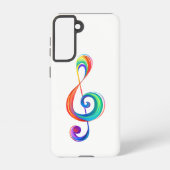 Layered rainbow treble clef samsung galaxy hoesje (Achterkant)