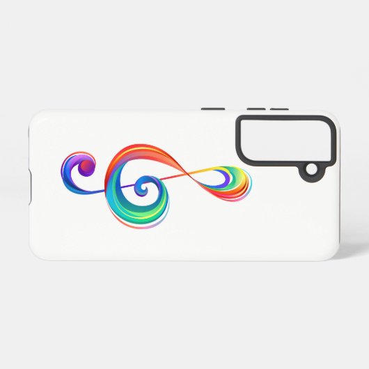 Layered rainbow treble clef samsung galaxy hoesje (Achterkant horizontaal)