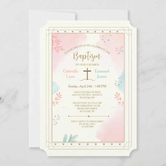 Layered Religious Pink and Blue Kaart (Voorkant)