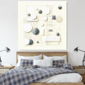 Layered Soft Geometry Canvas Afdruk (Insitu (Slaapkamer))