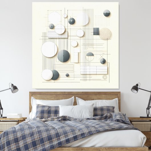 Layered Soft Geometry Canvas Afdruk (Insitu (Slaapkamer))
