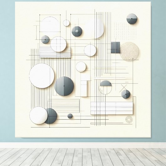 Layered Soft Geometry Canvas Afdruk (Insitu (Houten vloer))