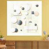 Layered Soft Geometry Canvas Afdruk (Insitu (Woonkamer))