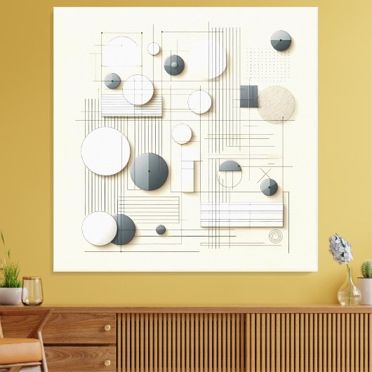 Layered Soft Geometry Canvas Afdruk (Insitu (Woonkamer))