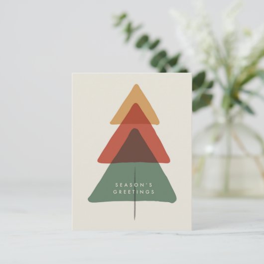 Layered Tree - Groeten van het seizoen Feestdagenkaart (Staand voorkant)
