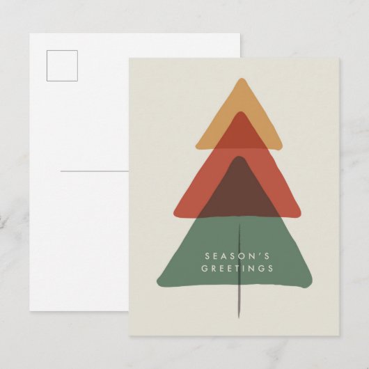 Layered Tree - Groeten van het seizoen Feestdagenkaart (Voorkant / Achterkant)