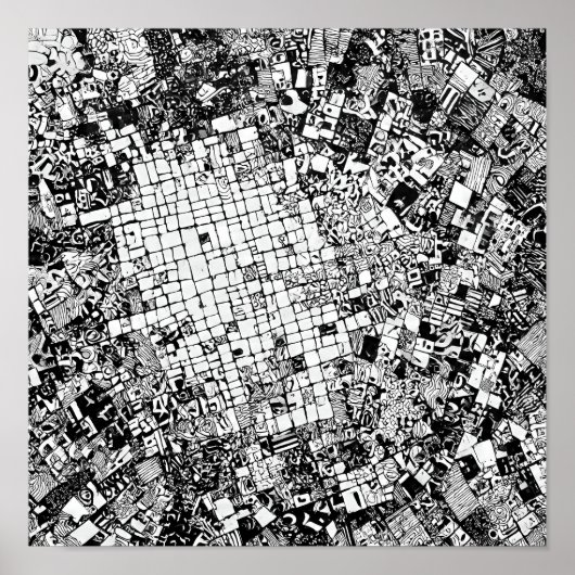 Layered Urban Texture: Street Art Mosaic Poster (Voorkant)