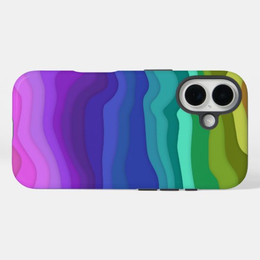 Layered Waves iPhone Case | Colorful (Achterkant (horizontaal))