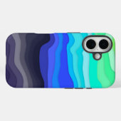 Layered Waves iPhone Case | Dark Galaxy (Achterkant (horizontaal))