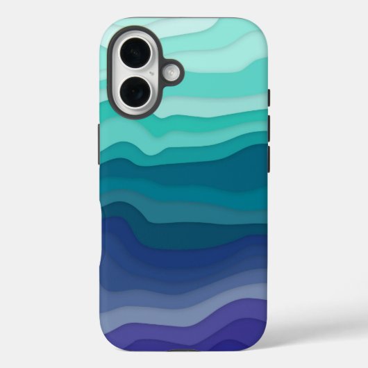 Layered Waves iPhone Case | Ocean Breeze (Achterkant)