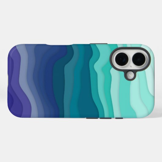 Layered Waves iPhone Case | Ocean Breeze (Achterkant (horizontaal))