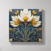 Layered White and Yellow Flowers Canvas Afdruk (Voorkant)