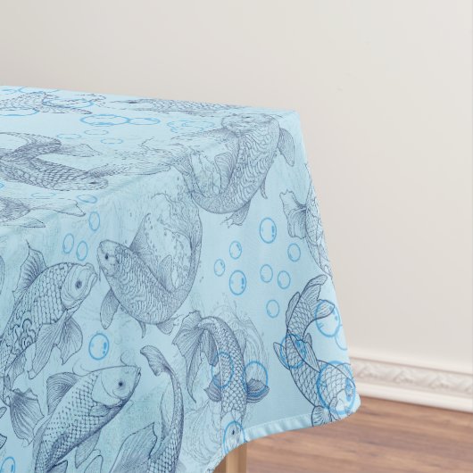 Layering Vissen Patroon 02.Donkerblauw.b L Blauw B Tafelkleed (Voorbeeld)