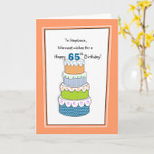 Layers of Wishes 65th of Any Age Birthday Kaart (Gele Bloem)