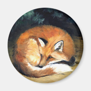 "Laying Fox" Wildlife Art Reproduction Magnet