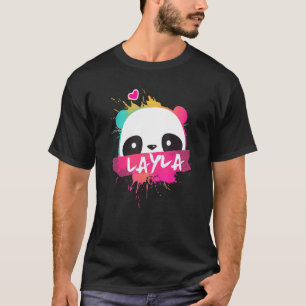 Layla Beautiful Girl Name With Panda T-shirt